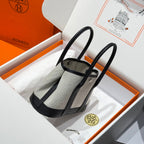 GARDEN PARTY 23CM IN WHITE TOILETS COTTON CANVAS AND BLACK CALFSKIN