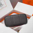 GARDEN PARTY 30CM IN RED TOILETS COTTON CANVAS AND DARK BROWN CALFSKIN PINK ON SIDE OTHER