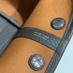 GARDEN PARTY 30CM IN BLUE TOILETS COTTON CANVAS AND BLACK CALFSKIN