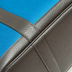 GARDEN PARTY 30CM IN BLUE TOILETS COTTON CANVAS AND BLACK CALFSKIN