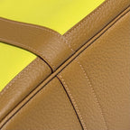 GARDEN PARTY 30CM IN YELLOW TOILETS COTTON CANVAS AND BEIGE MARFA CALFSKIN