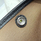 GARDEN PARTY 30CM IN ORANGE MINIMUM TOILETS COTTON CANVAS AND BLACK CALFSKIN