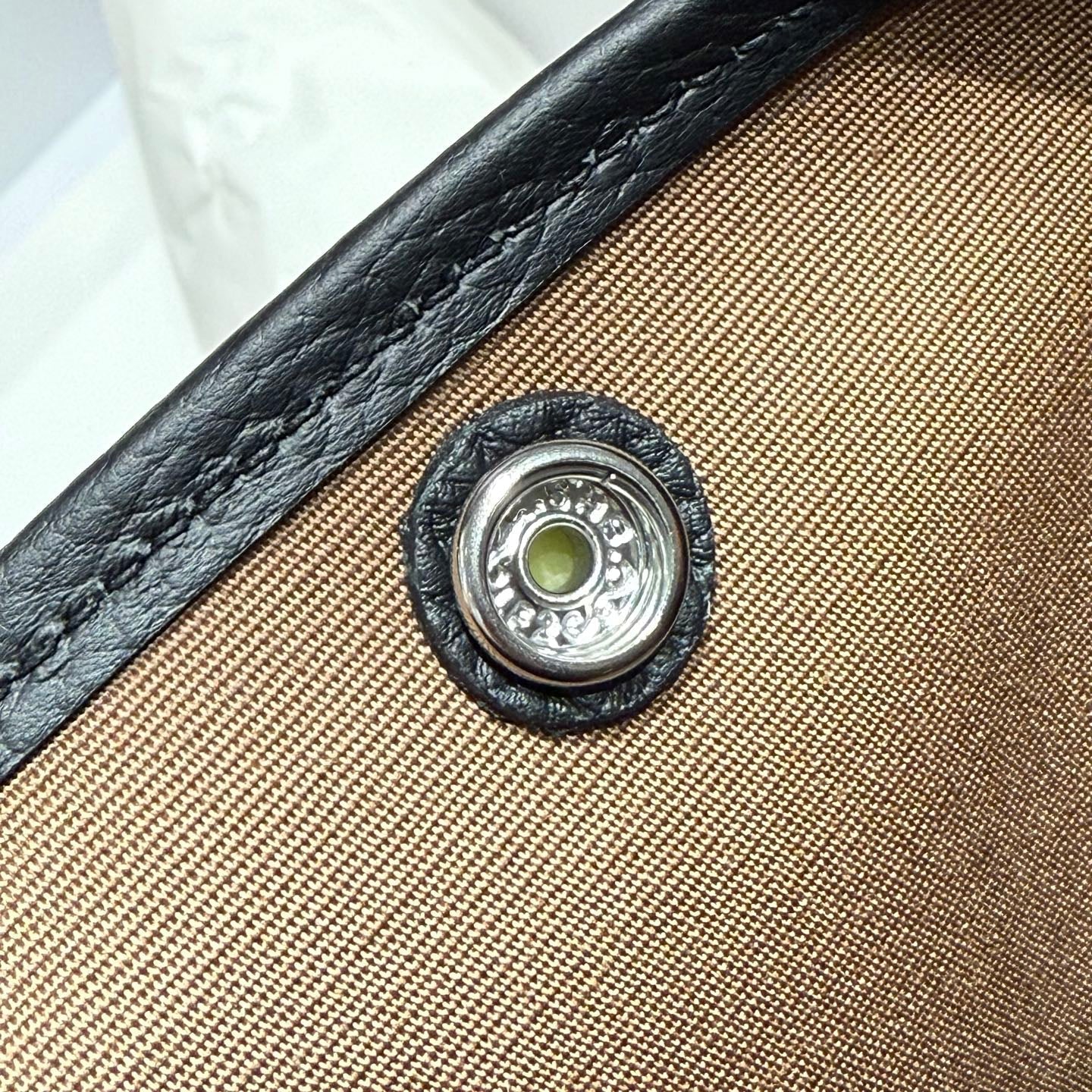 GARDEN PARTY 30CM IN ORANGE MINIMUM TOILETS COTTON CANVAS AND BLACK CALFSKIN