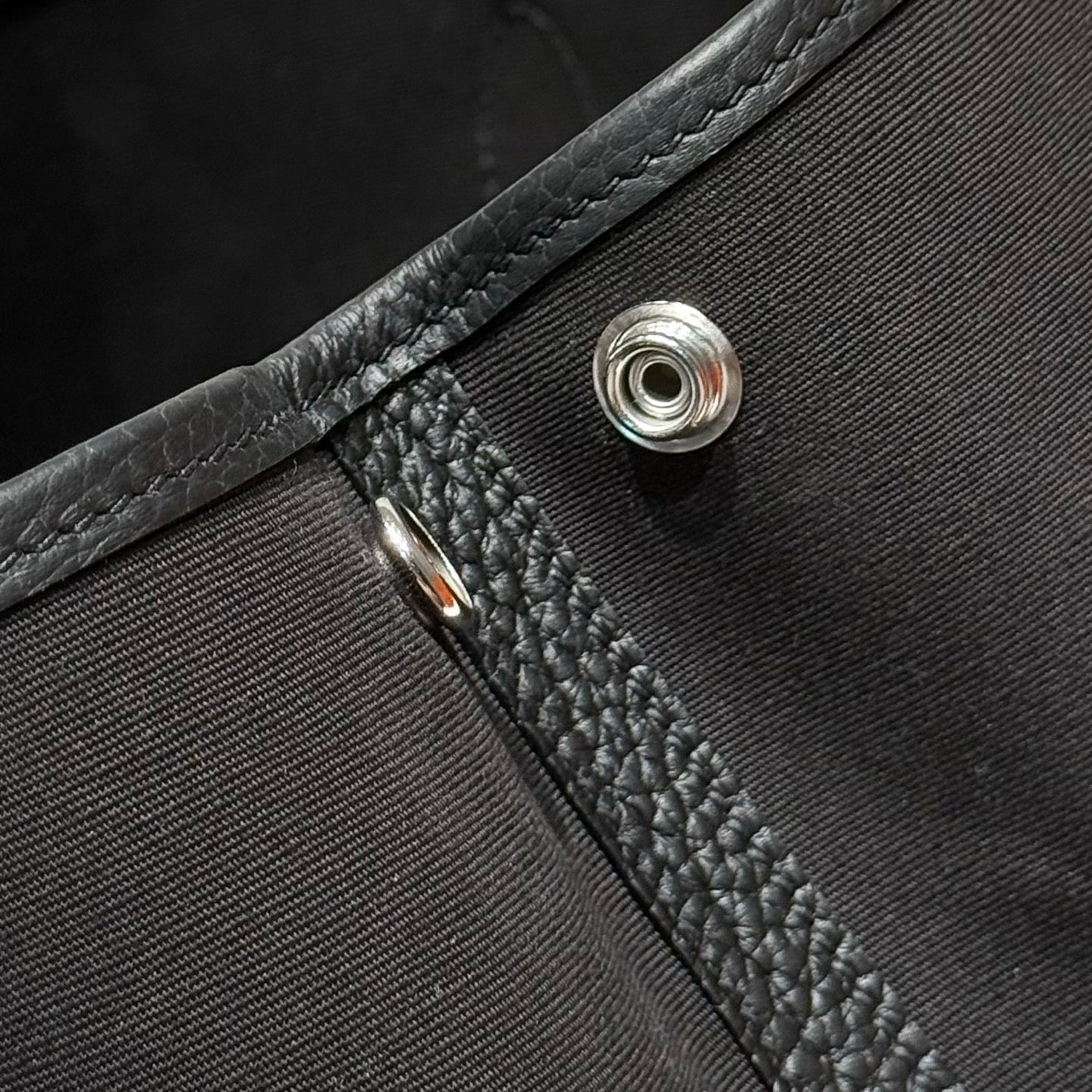 GARDEN PARTY 30CM IN BLACK TOILETS COTTON CANVAS AND CALFSKIN