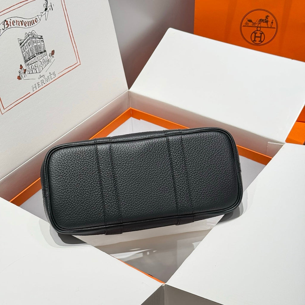 GARDEN PARTY 30CM IN BLACK TOILETS COTTON CANVAS AND CALFSKIN