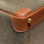 QUADRILLE BIRKIN 30CM IN GOLD SWIFT KALBSLEDER UND SCHWARZ/WEISS/BRAUNEM TOILE-CANVAS