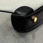 QUADRILLE BIRKIN 30CM IN BLACK SWIFT CALFSKIN WHITE TOILE CANVAS