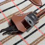 BIRKIN SHOULDER 29 IN GOLD CALFSKIN ÉCRU/BEIGE/FAUVE/ROSE POP/NOIR EMBROIDERY PLAID CANVAS