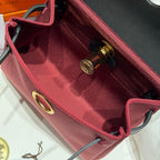 HERMES 25S MINI HERBAG 20 IN RED AND BLACK CANVAS GOLD HARDWARE
