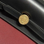 HERMES 25S MINI HERBAG 20 IN RED AND BLACK CANVAS GOLD HARDWARE