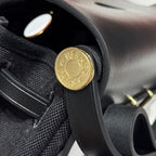 HERMES 25S MINI HERBAG 20 IN FULL BLACK CANVAS GOLD HARDWARE