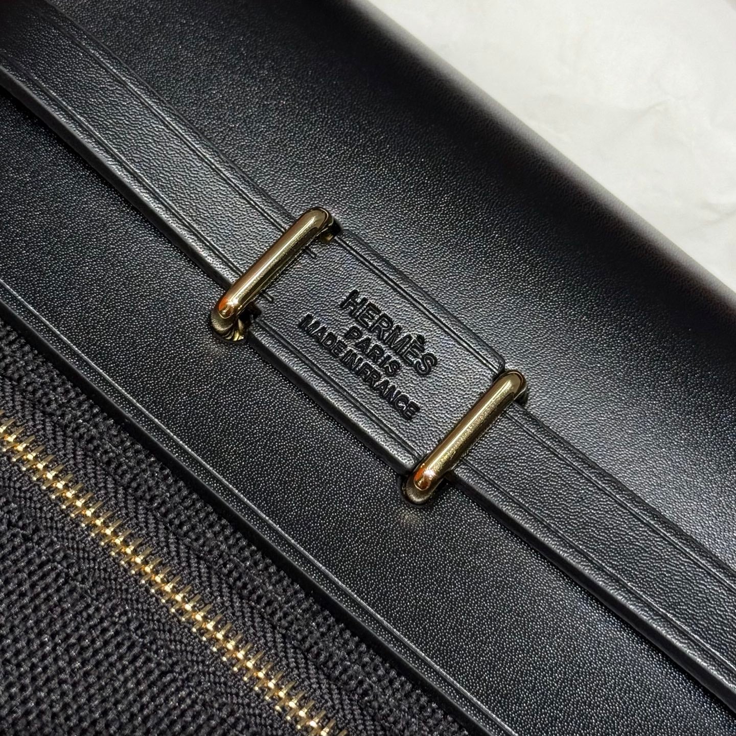 HERMES 25S MINI HERBAG 20 IN FULL BLACK CANVAS GOLD HARDWARE