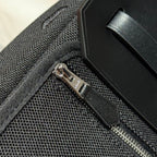 HERMES 25S MINI HERBAG 20 IN FULL BLACK CANVAS SILVER HARDWARE