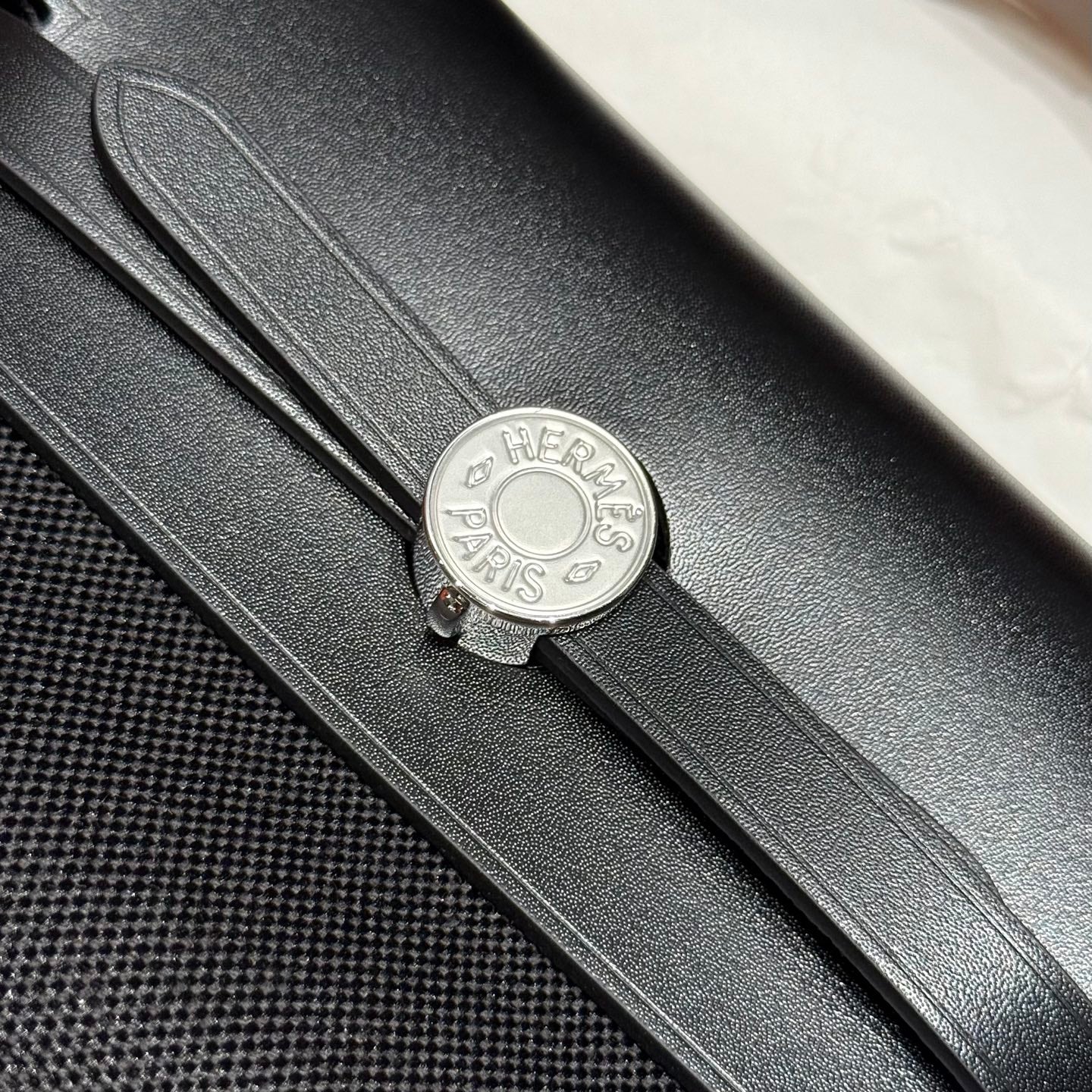 HERMES 25S MINI HERBAG 20 IN FULL BLACK CANVAS SILVER HARDWARE