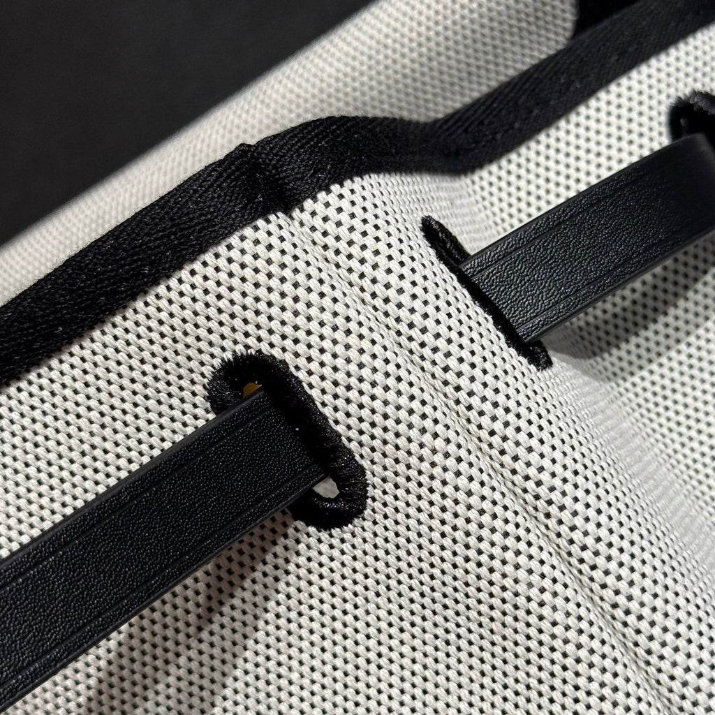 HERMES 25S MINI HERBAG 20 IN SAGE GRAY CANVAS GOLD HARDWARE