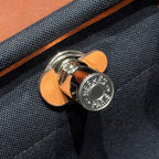 HERMES 25S MINI HERBAG 20 IN NAVY BLUE CANVAS SILVER HARDWARE