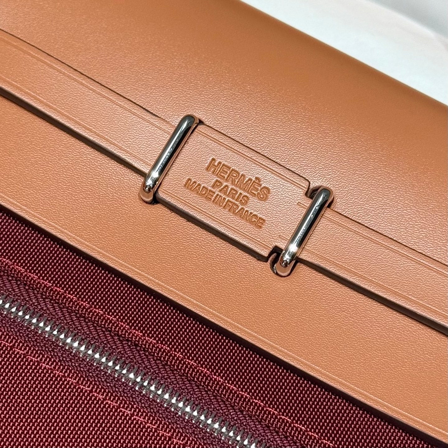 HERMES 25S MINI HERBAG 20 IN PLUM RED CANVAS SILVER HARDWARE