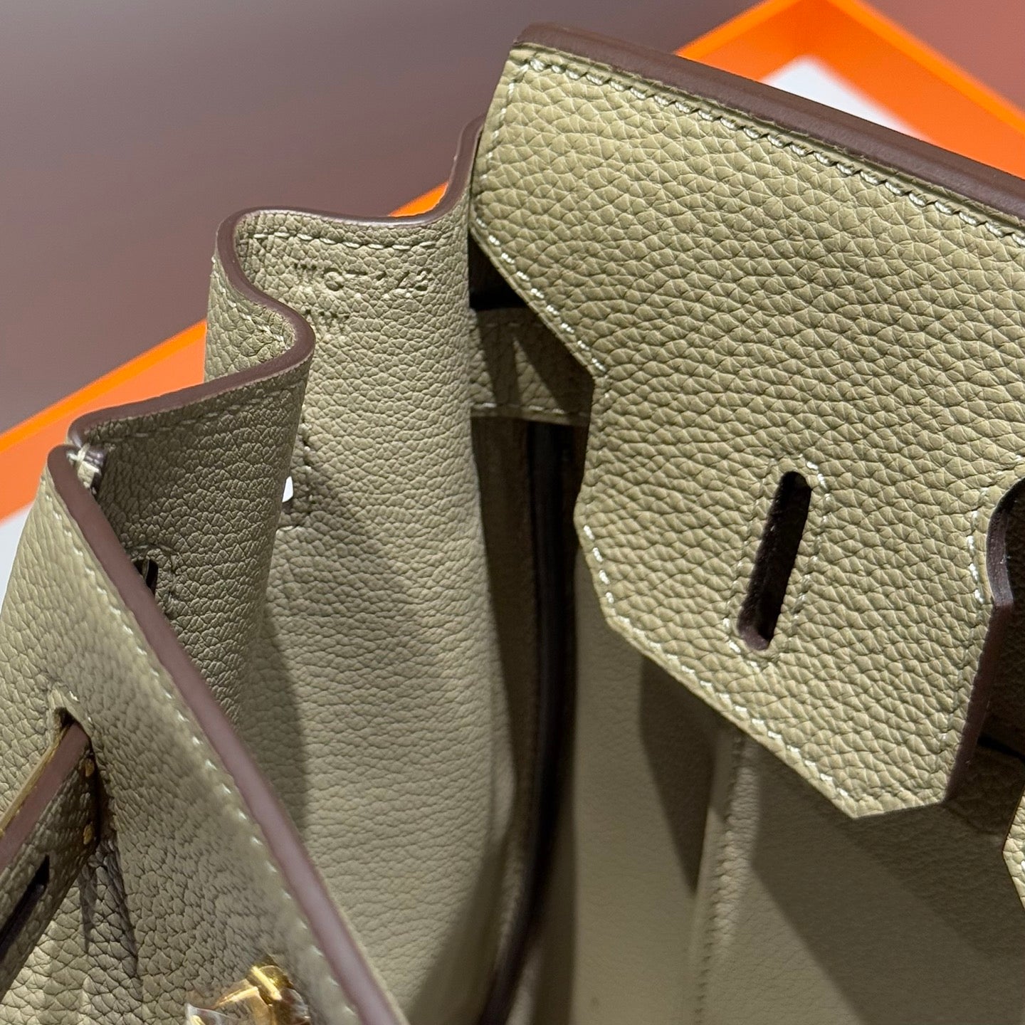 25S HERMES BIRKIN 30 IN CROMWELL GRAUEM KALBSLEDER GOLDENE BESCHLÄGE