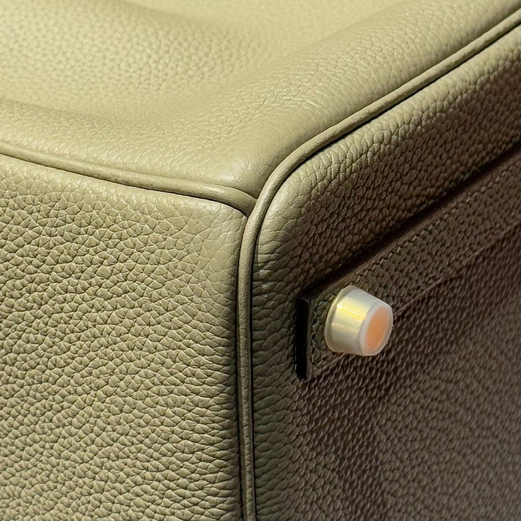 25S HERMES BIRKIN 30 IN CROMWELL GRAUEM KALBSLEDER GOLDENE BESCHLÄGE