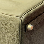 25S HERMES BIRKIN 30 IN CROMWELL GRAUEM KALBSLEDER GOLDENE BESCHLÄGE