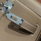 HERMES 25S KELLY TASCHE 28 IN ETOUPE EPSOM KALBSLEDER SILBERNE BESCHLÄGE