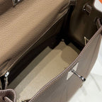 HERMES 25S KELLY TASCHE 28 IN ETOUPE EPSOM KALBSLEDER SILBERNE BESCHLÄGE