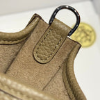 HERMES 25S MINI EVELYNE 18 IN BEIGE MARFA PATTERNED STRAP CALFSKIN SILVER HARDWARE
