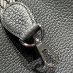 HERMES 25S MINI EVELYNE 18 IN CHARCOAL GRAY PATTERNED STRAP CALFSKIN SILVER HARDWARE