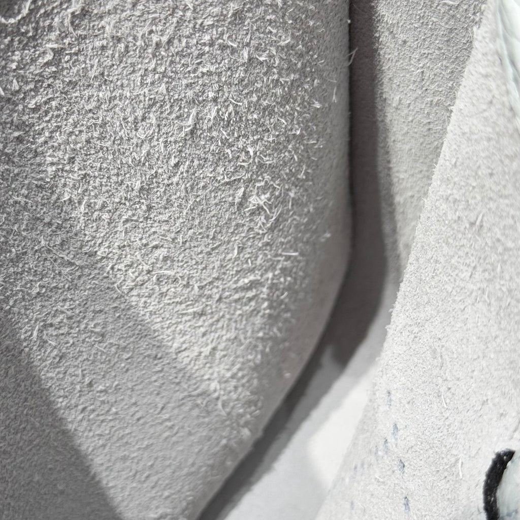 HERMES 25S MINI EVELYNE 18 IN MIST BLUE PATTERNED STRAP CALFSKIN SILVER HARDWARE