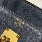 HERMES 25S SCHULTER BIRKIN 29 IN MITTERNACHTSBLAUEM KALBSLEDER GOLDENE BESCHLÄGE