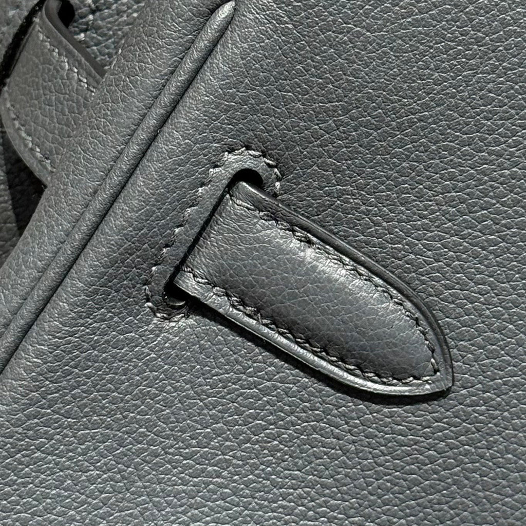 HERMES 25S SCHULTER BIRKIN 29 IN HAZE GRAY KALBSLEDER SILBERNE BESCHLÄGE