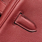 HERMES 25S SHOULDER BIRKIN 29 IN BURNT RED CALFSKIN SILVER HARDWARE