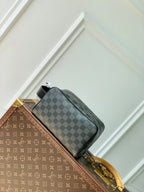 LOCKER DOPP KIT 23 IN GREY BLACK DAMIER GRAPHITE CANVAS