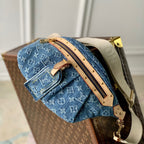 HIGH RISE 38 IN BLUE MONOGRAM DENIM GOLDEN HARDWARE