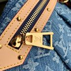 HIGH RISE 38 IN BLUE MONOGRAM DENIM GOLDEN HARDWARE