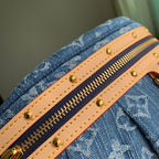 HIGH RISE 38 IN BLUE MONOGRAM DENIM GOLDEN HARDWARE