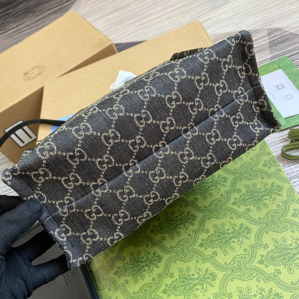 OPHIDIA GG 27 MITTLERE TRAGETASCHE SCHWARZER DENIM