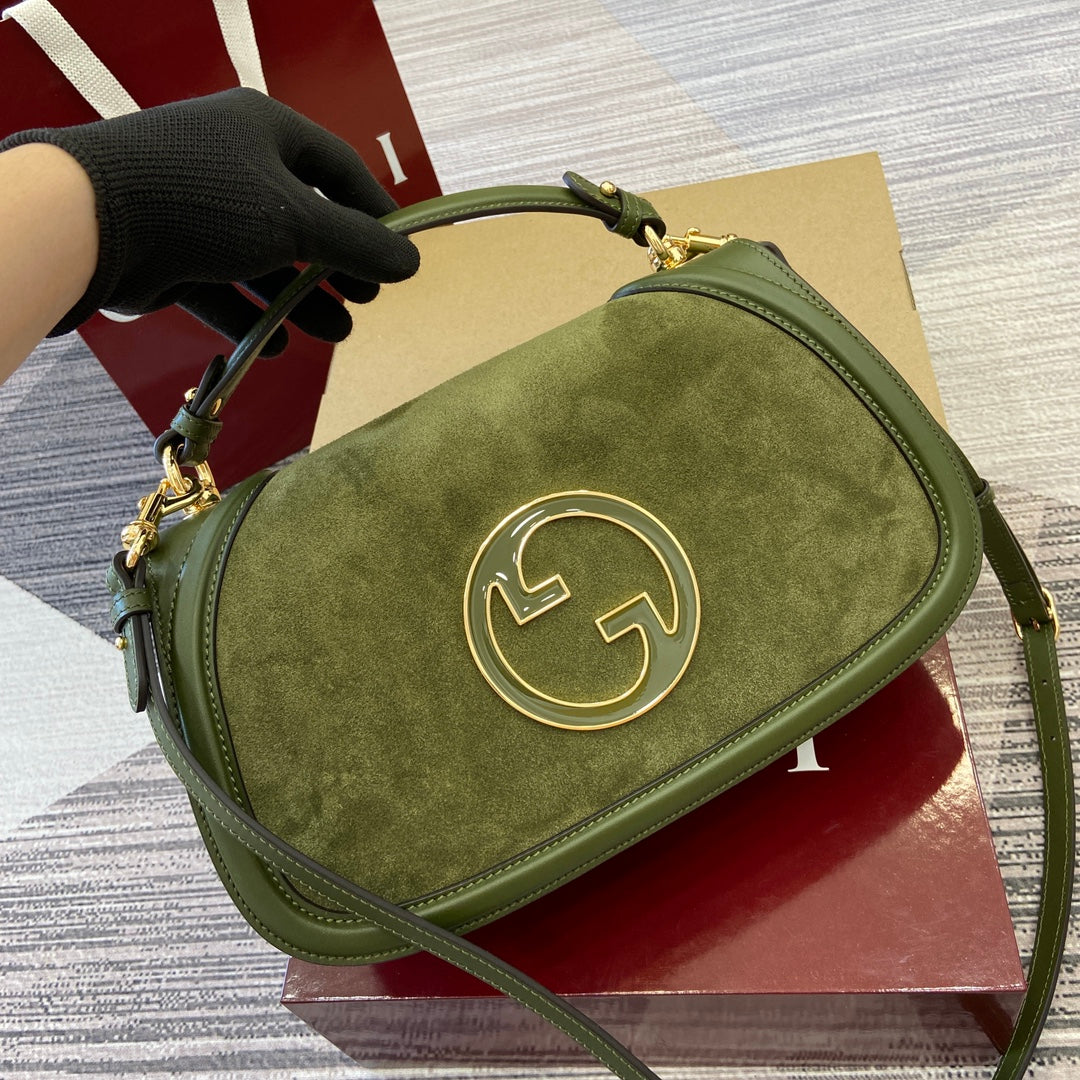 BLONDIE MEDIUM SCHULTERTASCHE 32 IN JUNIPER GREEN CALFLEDER UND WILDTIER GOLDENE BESCHLÄGE