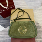 BLONDIE MEDIUM SCHULTERTASCHE 32 IN JUNIPER GREEN CALFLEDER UND WILDTIER GOLDENE BESCHLÄGE