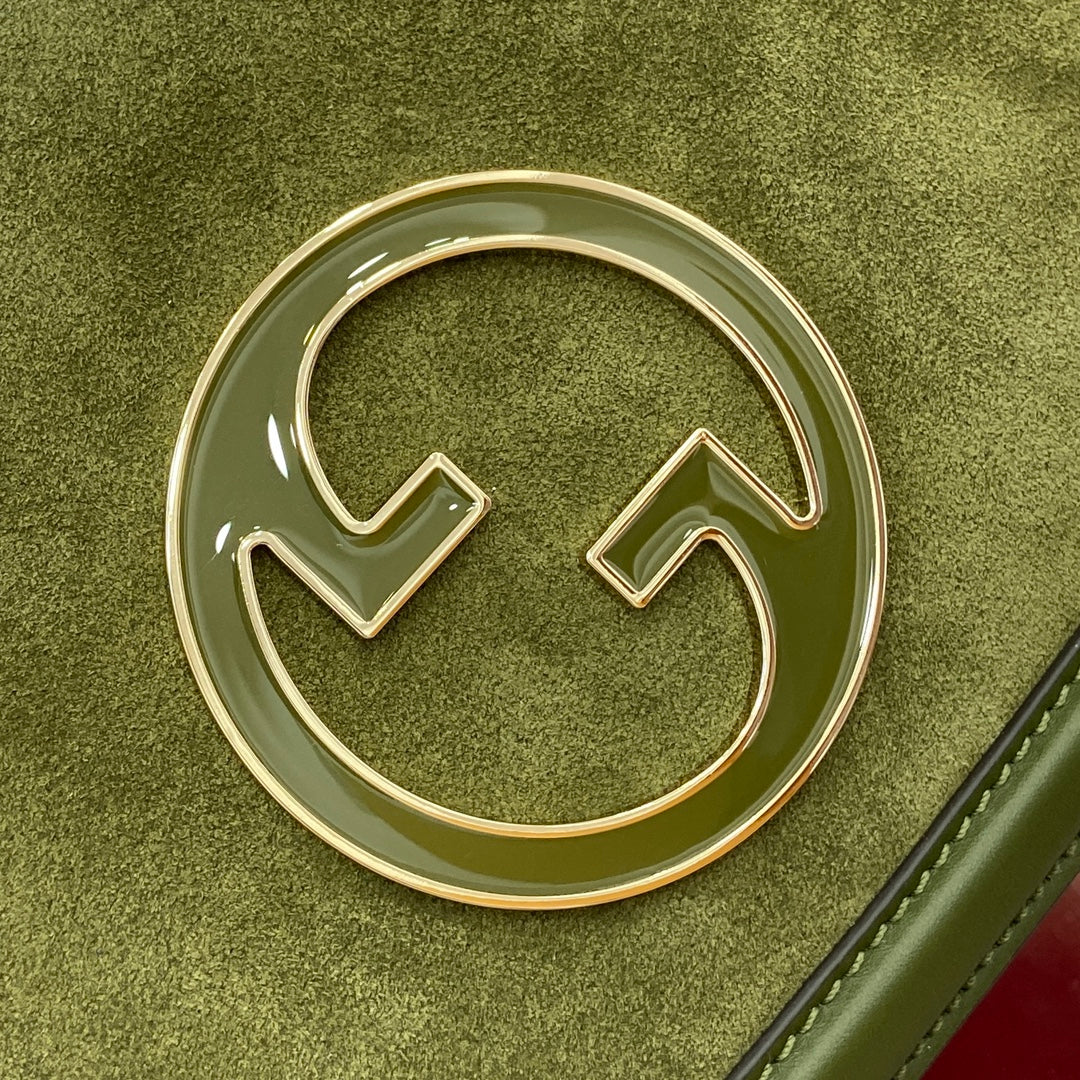 BLONDIE KLEINE SCHULTERTASCHE 26 IN JUNIPER GRÜNES KALBSLEDER UND WILDLEDER GOLDENE BESCHLÄGE