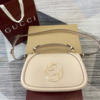 BLONDIE MEDIUM SCHULTERTASCHE 32 IN BEIGE KALBSLEDER GOLDENE BESCHLÄGE