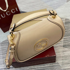 BLONDIE MEDIUM SCHULTERTASCHE 32 IN BEIGE KALBSLEDER GOLDENE BESCHLÄGE