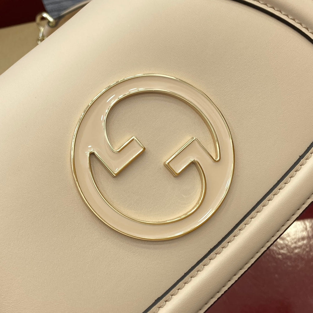 BLONDIE MINI-SCHULTERTASCHE 21 IN BEIGE KALBSLEDER GOLDENE BESCHLÄGE