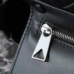 BOTTEGA VENETA 25S DIAGO 22 IN SCHWARZEM KALBSLEDER, PATENT SILBERNE BESCHLÄGE