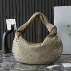 BOTTEGA VENETA 25S SMALL JODIE 48 IN MUTED TAUPE SUEDE GOLD HARDWARE