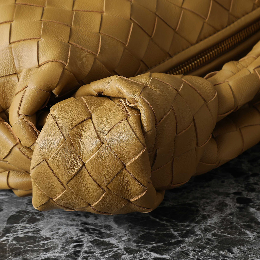 BOTTEGA VENETA 25S MINI JODIE 36 IN WARM BRONZE CALFSKIN GOLD HARDWARE