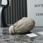 BOTTEGA VENETA 25S MINI JODIE 28 IN MUTED TAUPE SUEDE GOLD HARDWARE