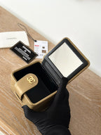 MINI VINTAGE COSMETIC BAG 11 IN CAPE PALLISER SHINY CALFSKIN GOLD HARDWARE