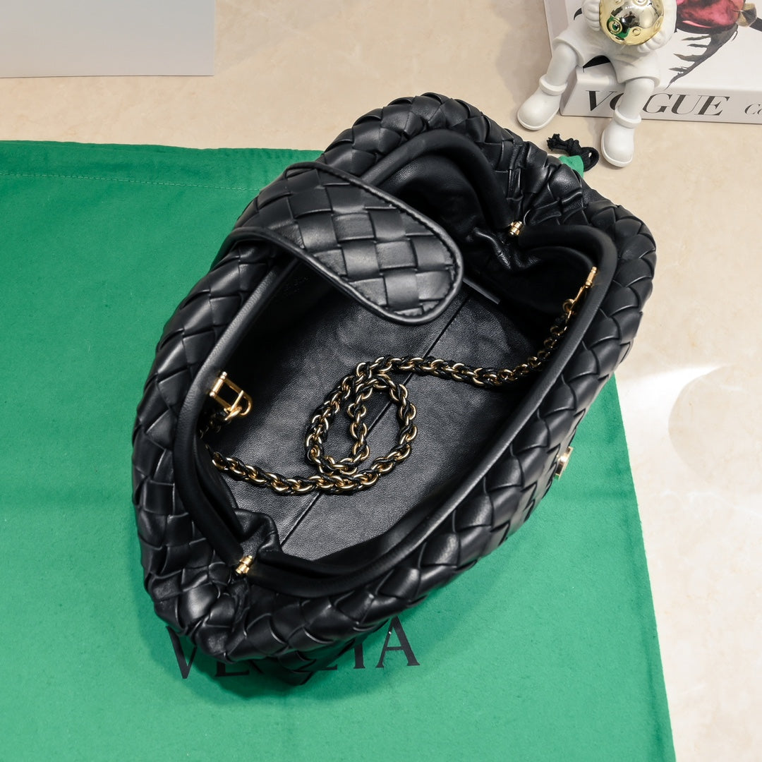 Teen Lauren 1980 mit Kette, 31,5, schwarzes Leder, Ghw 