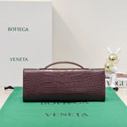 BV Long Clutch Andiamo 31 Burgundy Crocodile Calfskin Ghw 